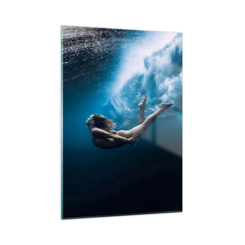 Quadro em vidro - Sereia moderna - 50x70 cm