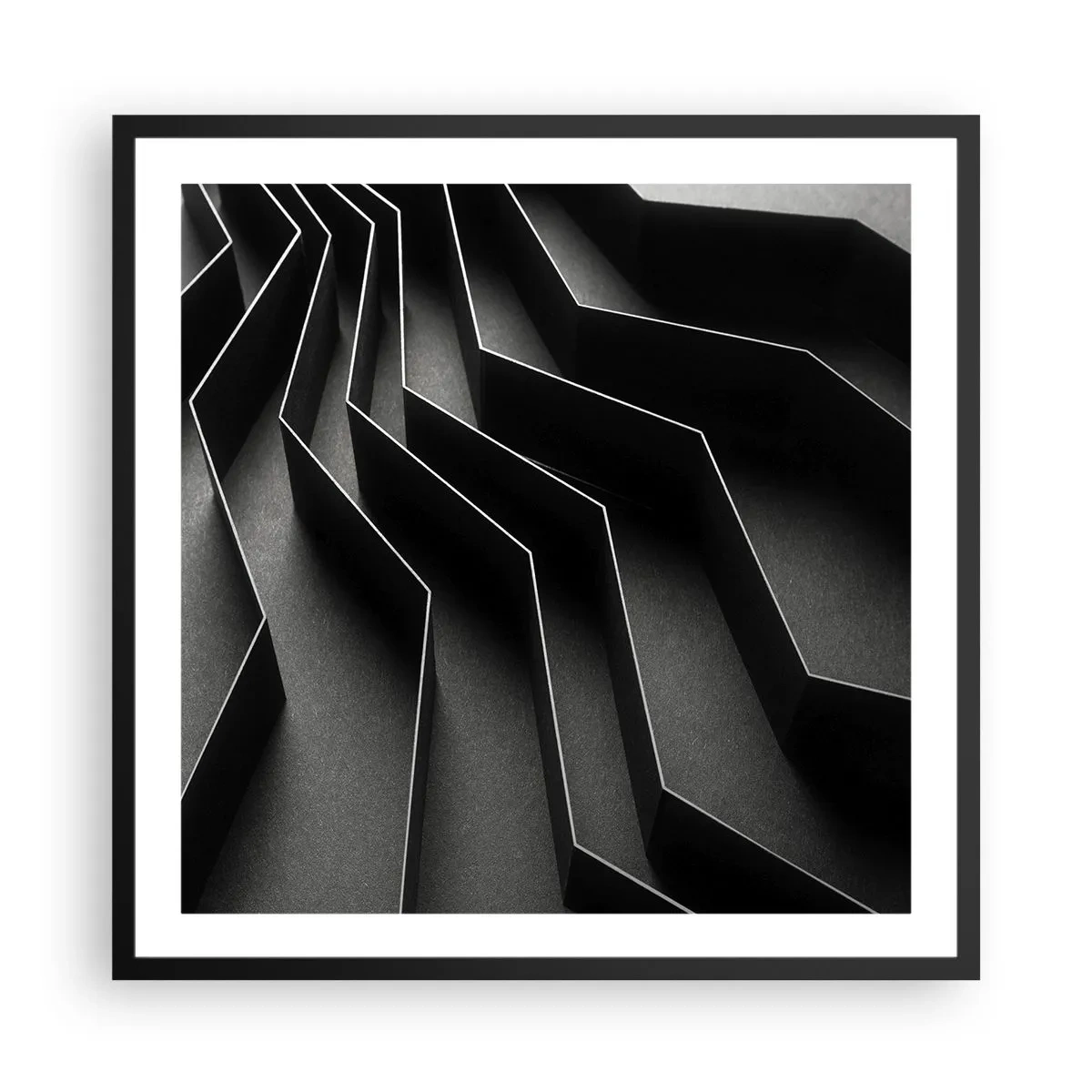 Pôster com moldura preta - Ordem espacial - 60x60 cm