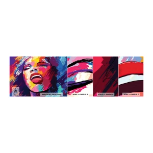 Amostra de papel de parede autocolante Deluxe Sticker - Cantar uma vida inteira - Cantor, Abstração, Retrato de uma mulher - 100x30 cm