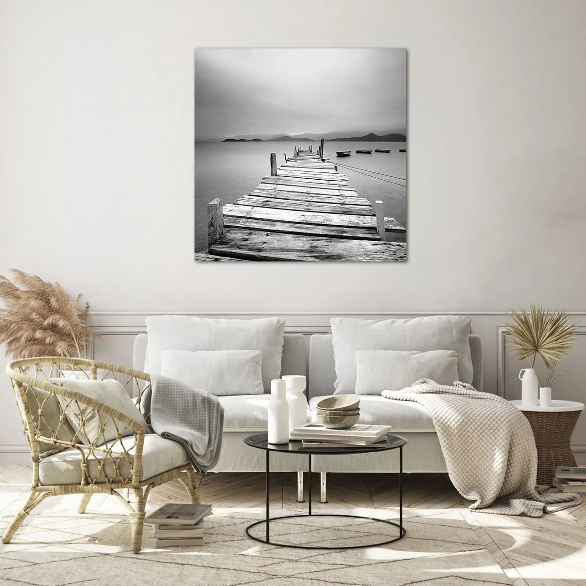 Quadro em vidro - Além das montanhas, além dos mares - 70x70 cm