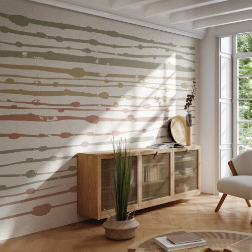 Papel de Parede Autocolante Deluxe Sticker - Notação musical de cores - Minimalismo, Pastel, Pedaço - 350x256 cm