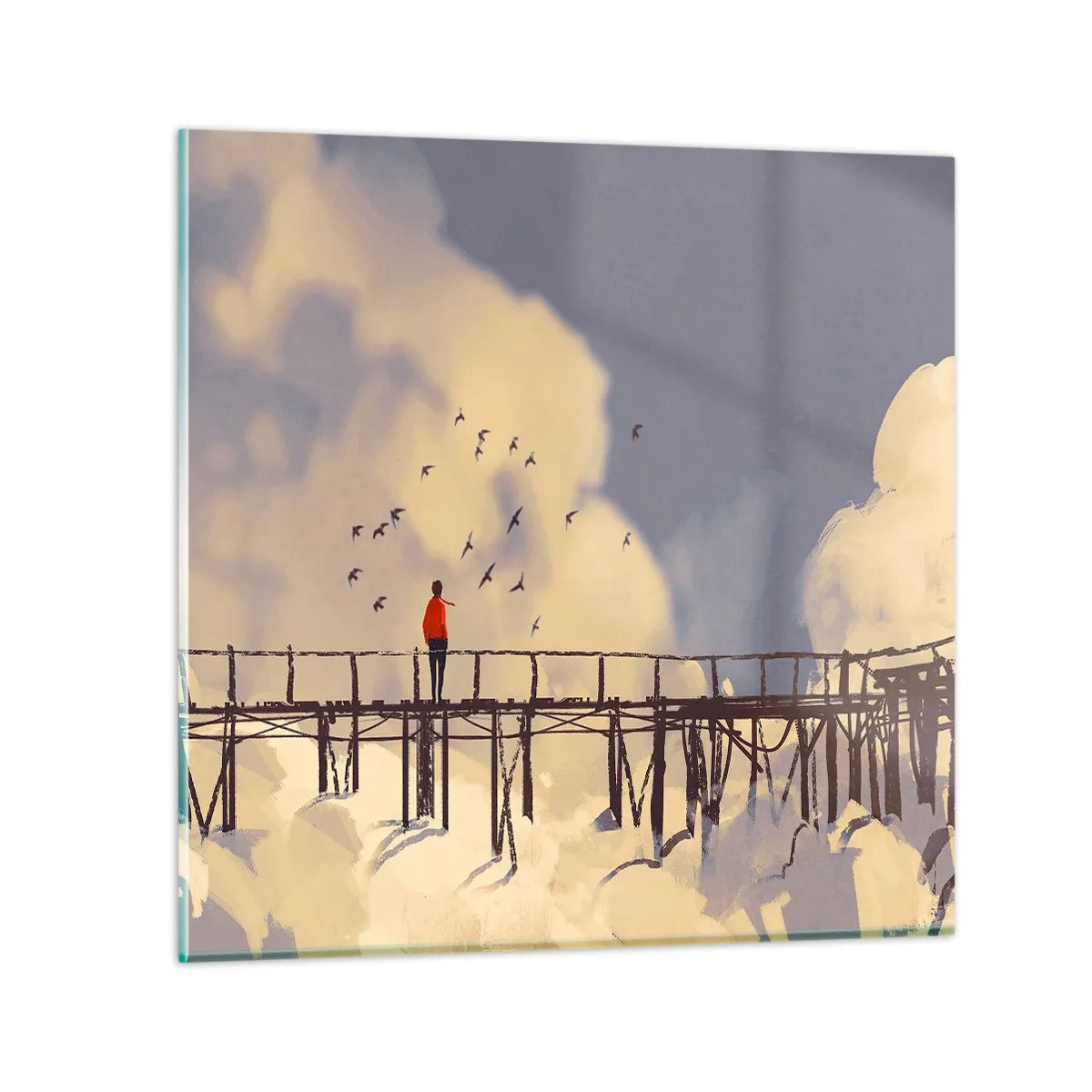 Quadro em vidro - Saudade azul - 70x70 cm