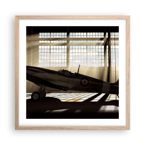 Pôster com moldura de carvalho claro - Descanso do guerreiro - 50x50 cm