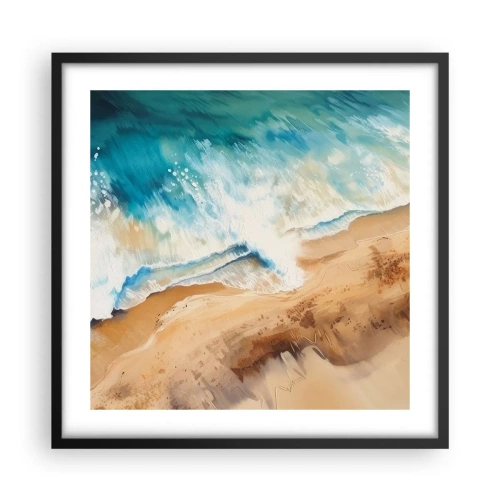 Pôster com moldura preta - A onda que retorna - 50x50 cm