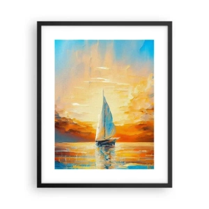 Pôster com moldura preta - Balsa em ouro - 40x50 cm