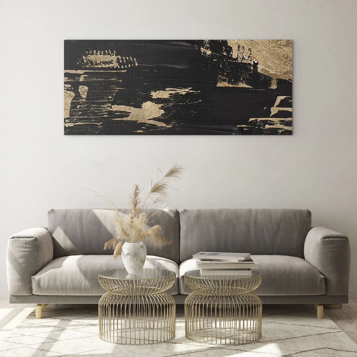 Quadro em vidro - Rastro de toque - 90x30 cm