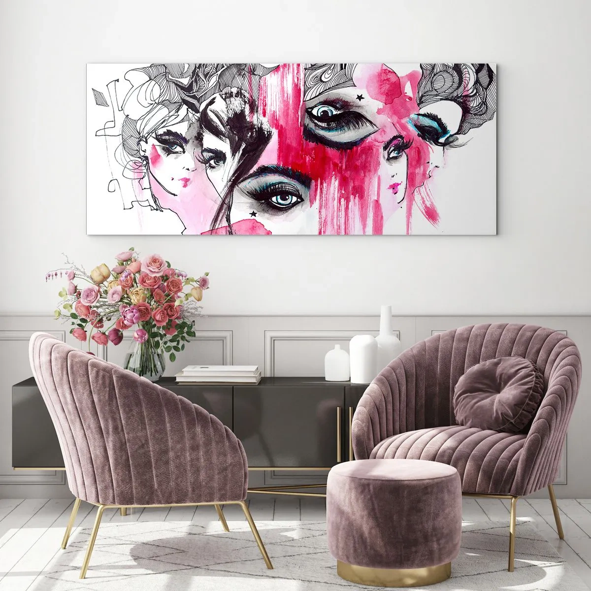 Quadro em vidro - , - 100x40 cm