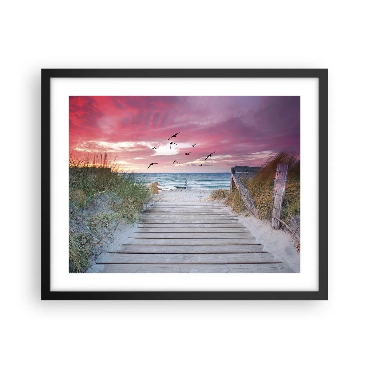 Pôster com moldura preta - Impressão do Báltico - 50x40 cm