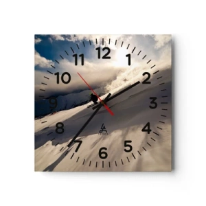 Relógio de parede - Relógio em vidro - O desafio das montanhas - 40x40 cm