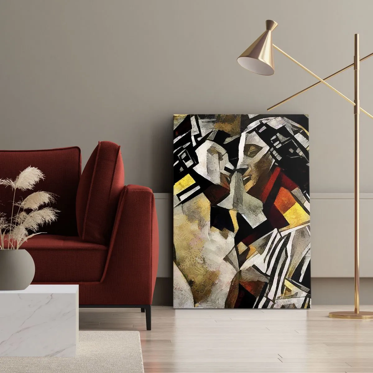 Quadro em tela - Beijo da estátua - 50x70 cm