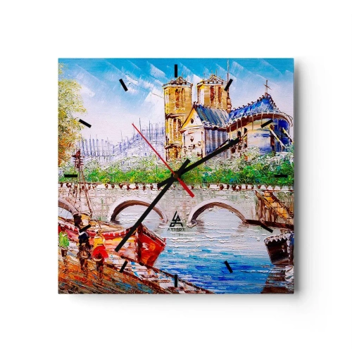 Relógio de parede - Relógio em vidro - Nunca sai de moda - 30x30 cm