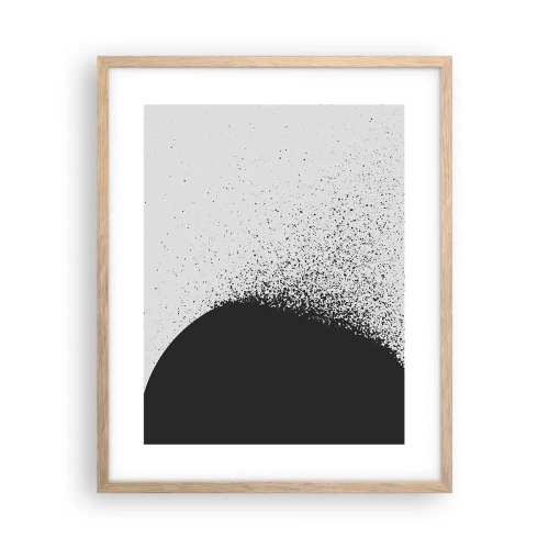 Pôster com moldura de carvalho claro - Movimento das moléculas - 40x50 cm
