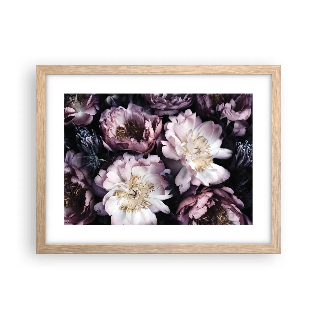 Pôster com moldura de carvalho claro - Bouquet à moda antiga - 40x30 cm