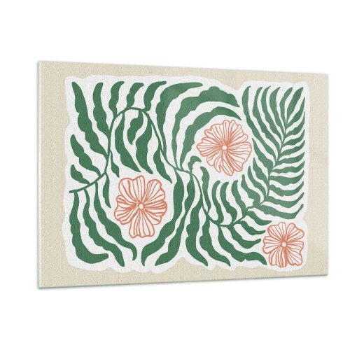 Quadro em vidro - Florescendo em verde - 120x80 cm