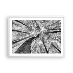 Pôster em moldura branca - Corrida até a luz - 70x50 cm