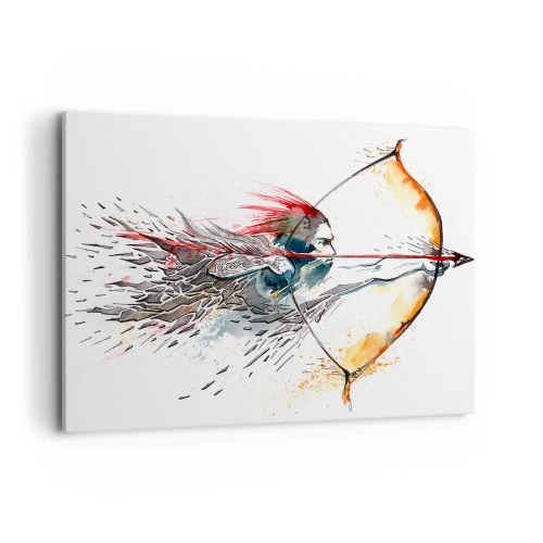 Quadro em tela - Guerreiro mítico com um arco de fogo - 100x70 cm