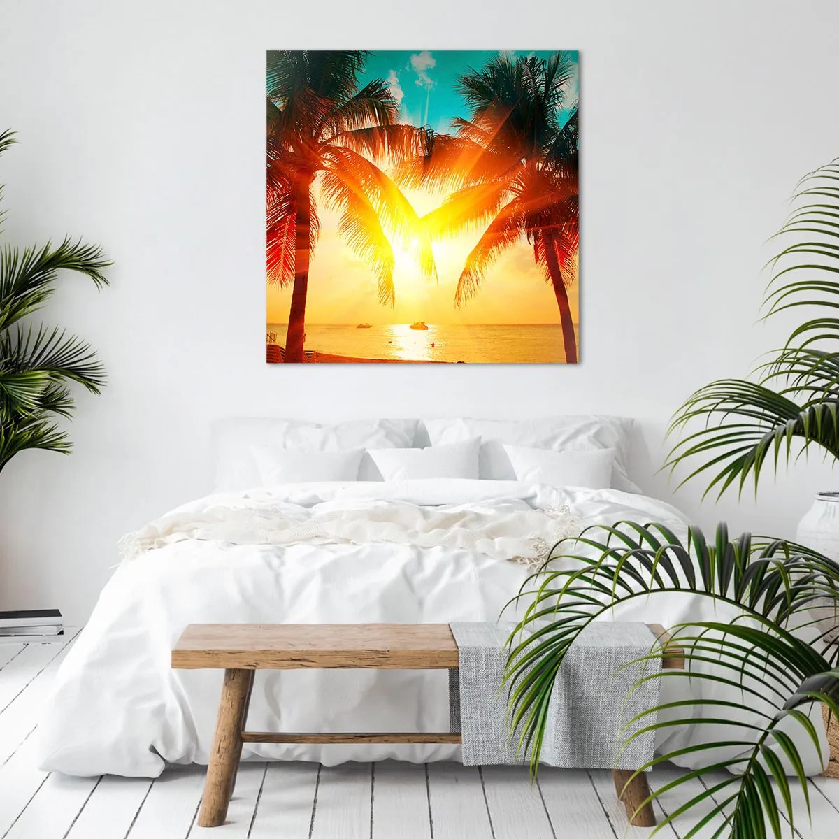 Quadro em tela - Casal exótico - 30x30 cm