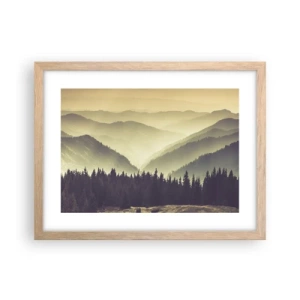 Pôster com moldura de carvalho claro - Atrás das sete montanhas... - 40x30 cm