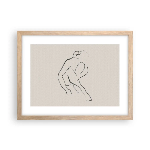 Pôster com moldura de carvalho claro - Esboço íntimo - 40x30 cm