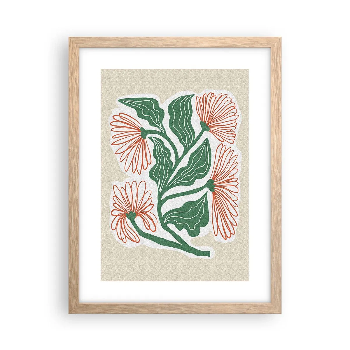 Pôster com moldura de carvalho claro - Folclórico e moderno - 30x40 cm