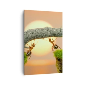 Quadro em tela - Trabalho alegre e colaborativo - 80x120 cm