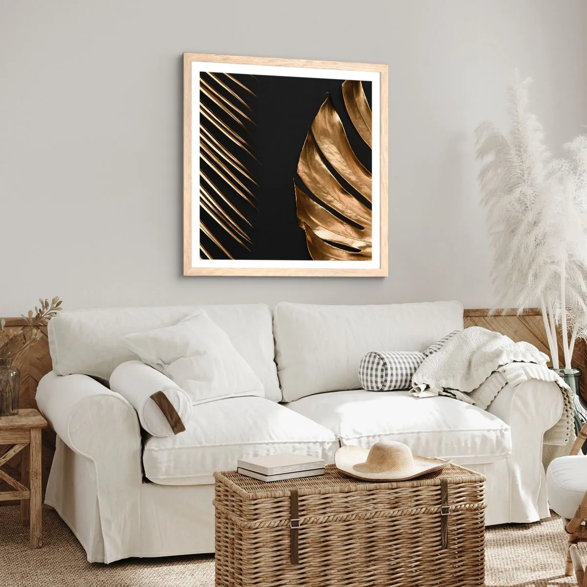 Pôster com moldura de carvalho claro - Diferentes e igualmente caros - 60x60 cm