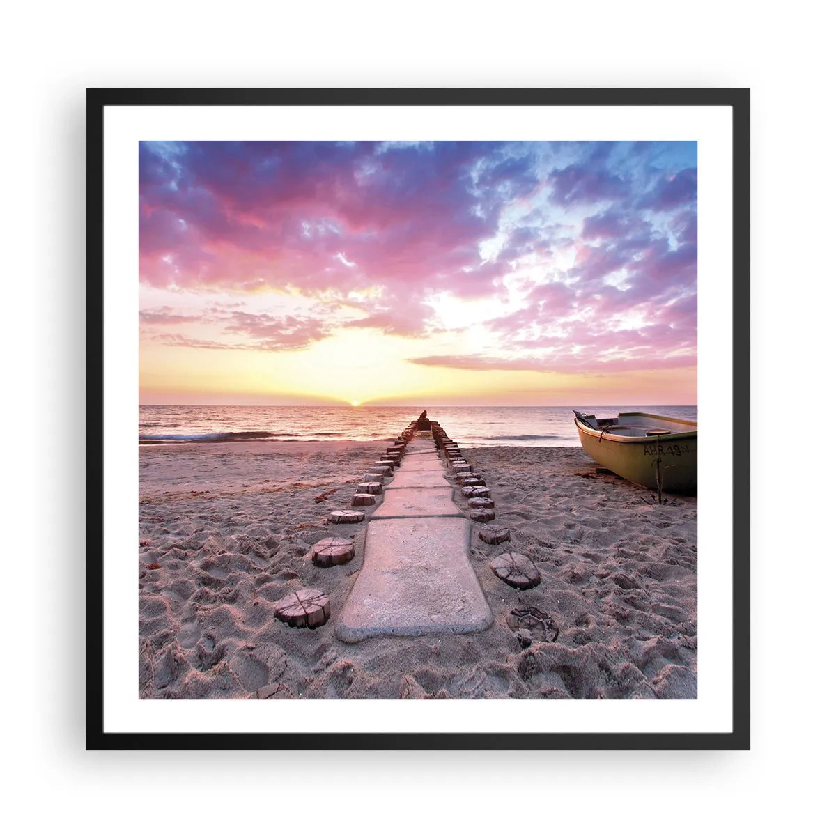 Pôster com moldura preta - Um momento de profunda experiência - 60x60 cm