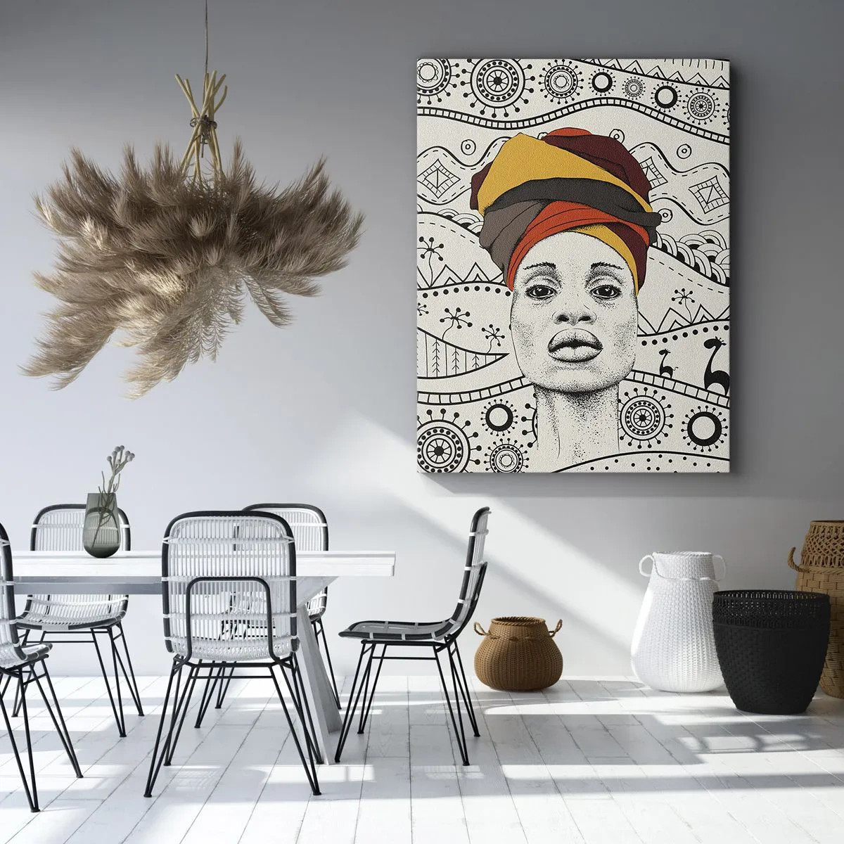 Quadro em tela - Retrato africano - 45x80 cm