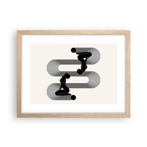 Pôster com moldura de carvalho claro - Simetria sensual - 40x30 cm