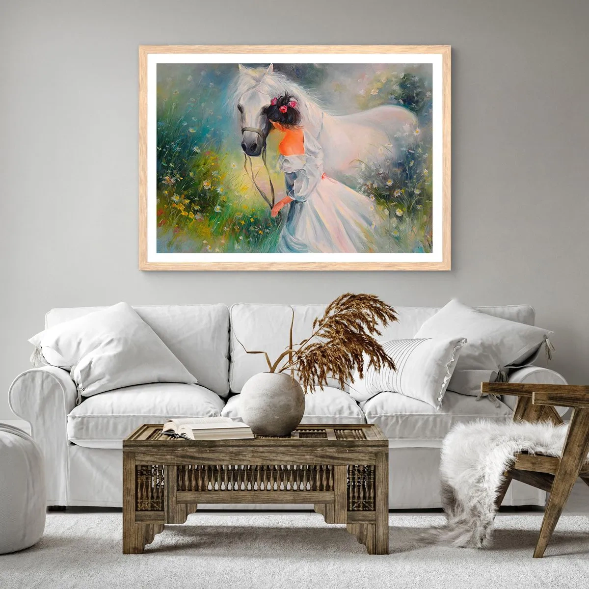 Pôster com moldura de carvalho claro - Como um belo sonho - 40x30 cm