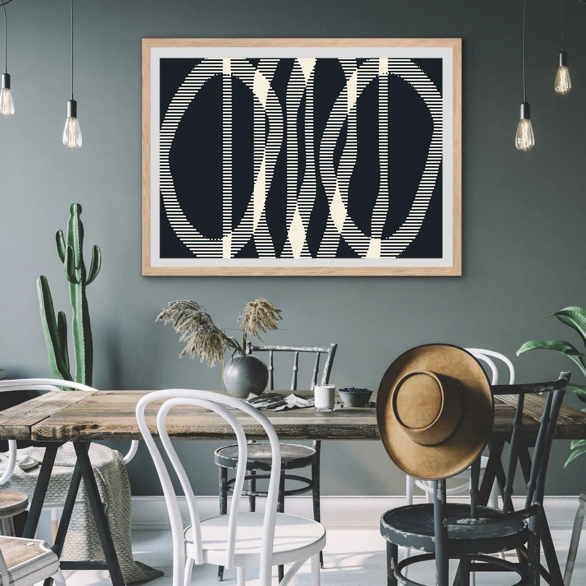 Pôster com moldura de carvalho claro - Uma tentativa de quebrar a escuridão - 91x61 cm