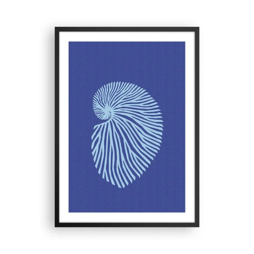 Pôster com moldura preta - Gráficos de conchas estilizados em um arranjo espiral - 50x70cm - O nascimento da concha - Decoração de parede moderna para a sala de estar e quarto ARTTOR