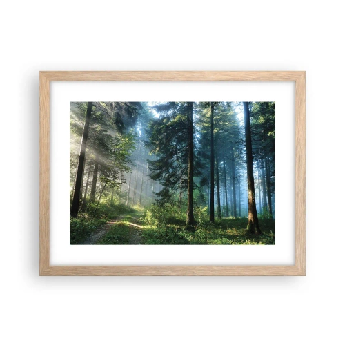 Pôster com moldura de carvalho claro - Radiante de manhã - 40x30 cm