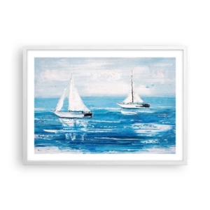 Pôster em moldura branca - Com um amigo ao meu lado - 70x50 cm