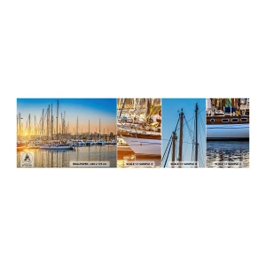 Amostra de Papel de Parede Standard Eco - O vento também deve dormir  - Paisagem, Marina, Barco a vela - 100x30 cm