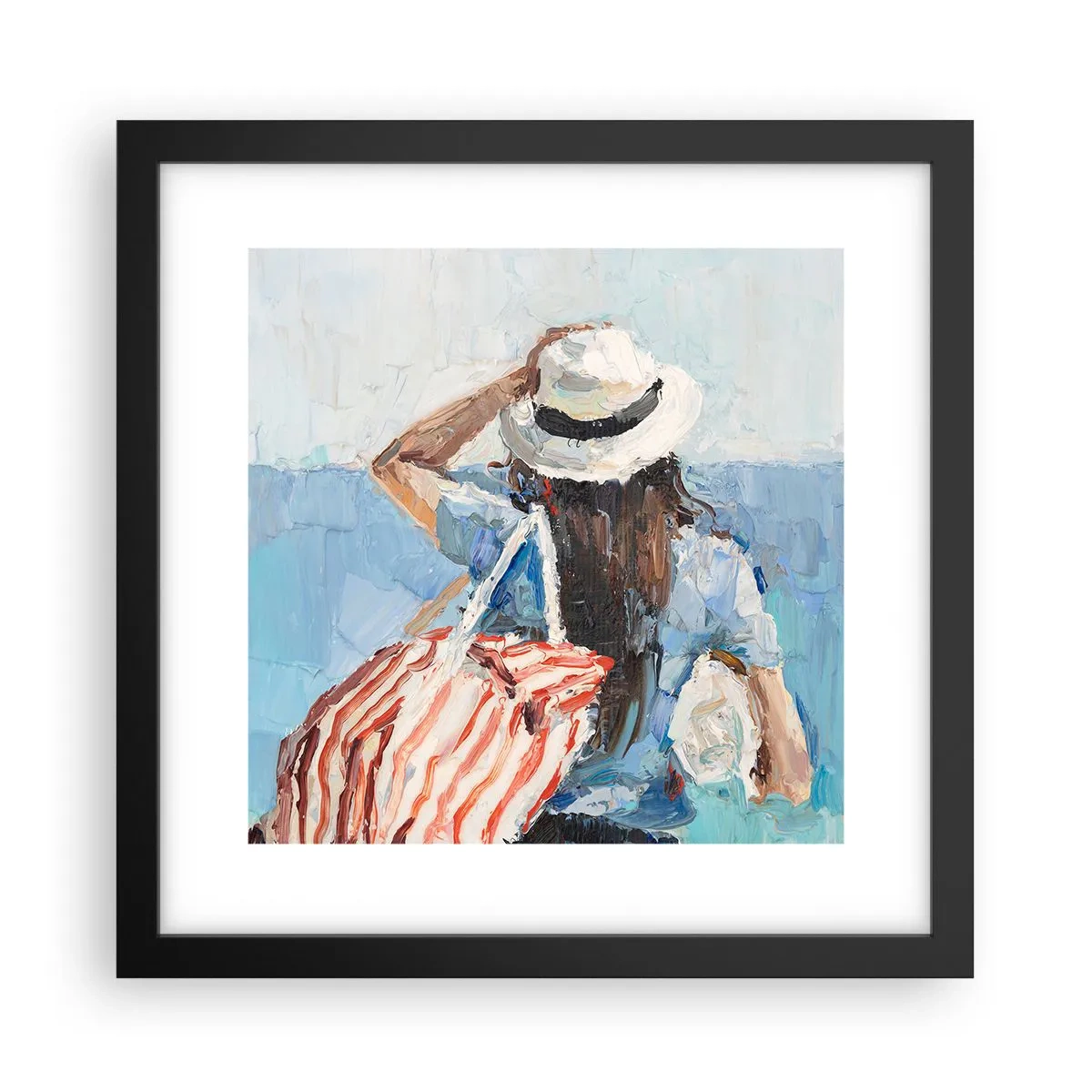 Pôster com moldura preta - Bem-vindo às suas férias - 30x30 cm