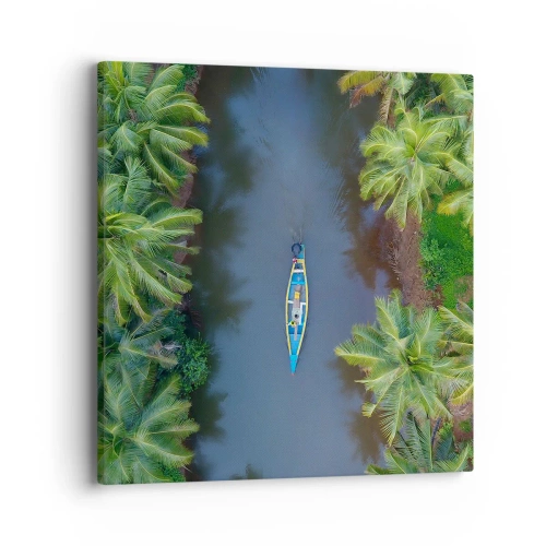 Quadro em tela - Em uma trilha tropical - 40x40 cm