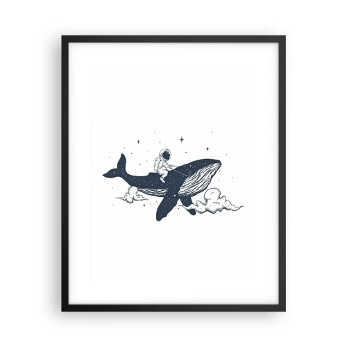 Pôster com moldura preta - Aventura espacial - 40x50 cm