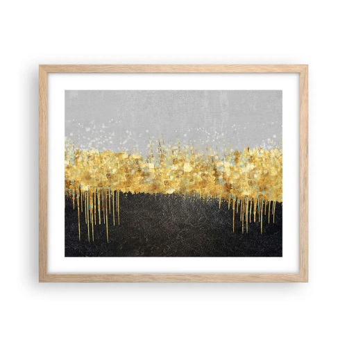 Pôster com moldura de carvalho claro - Para dentro e para cima - 50x40 cm
