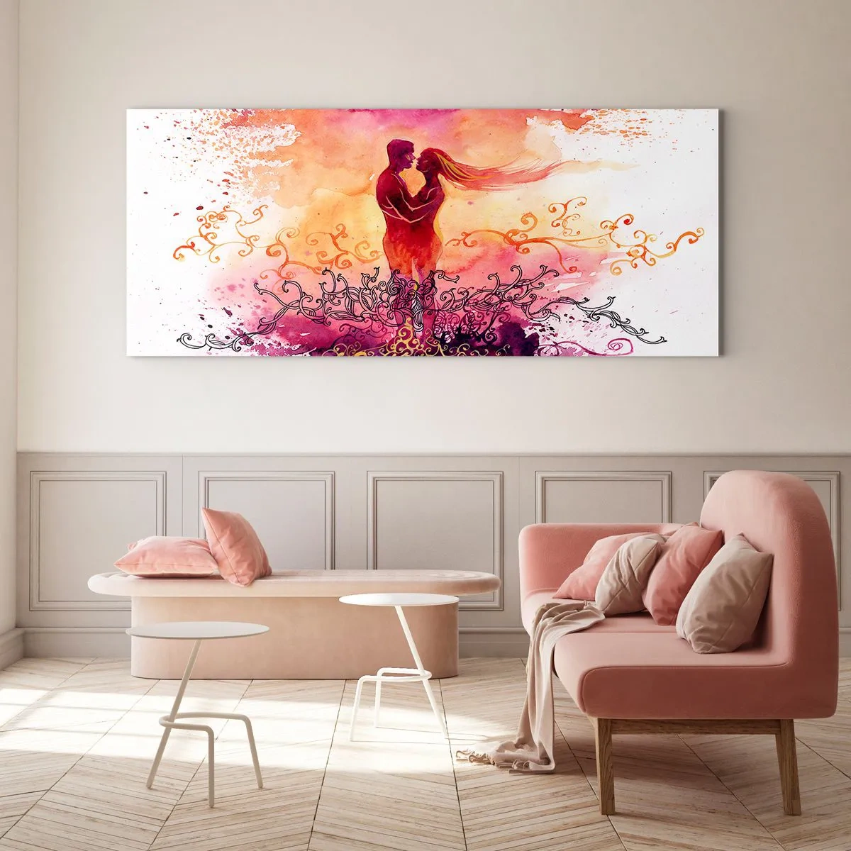 Quadro em vidro - Um coração! Eu não preciso de tão pouco... - 100x40 cm