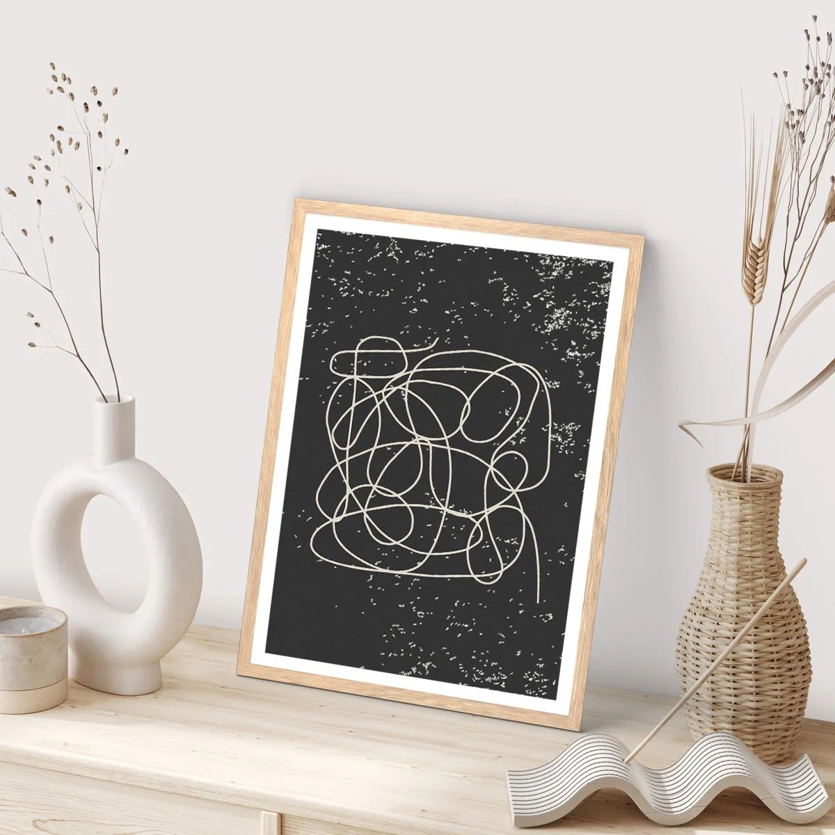 Pôster com moldura de carvalho claro - Pensamentos errantes - 61x91 cm