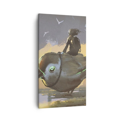 Quadro em tela - Uma parada numa viagem fantástica - 45x80 cm