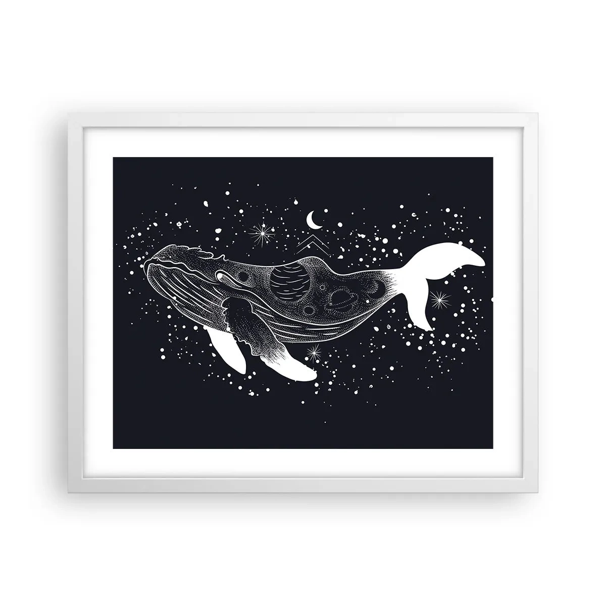 Pôster em moldura branca - No oceano do universo - 50x40 cm