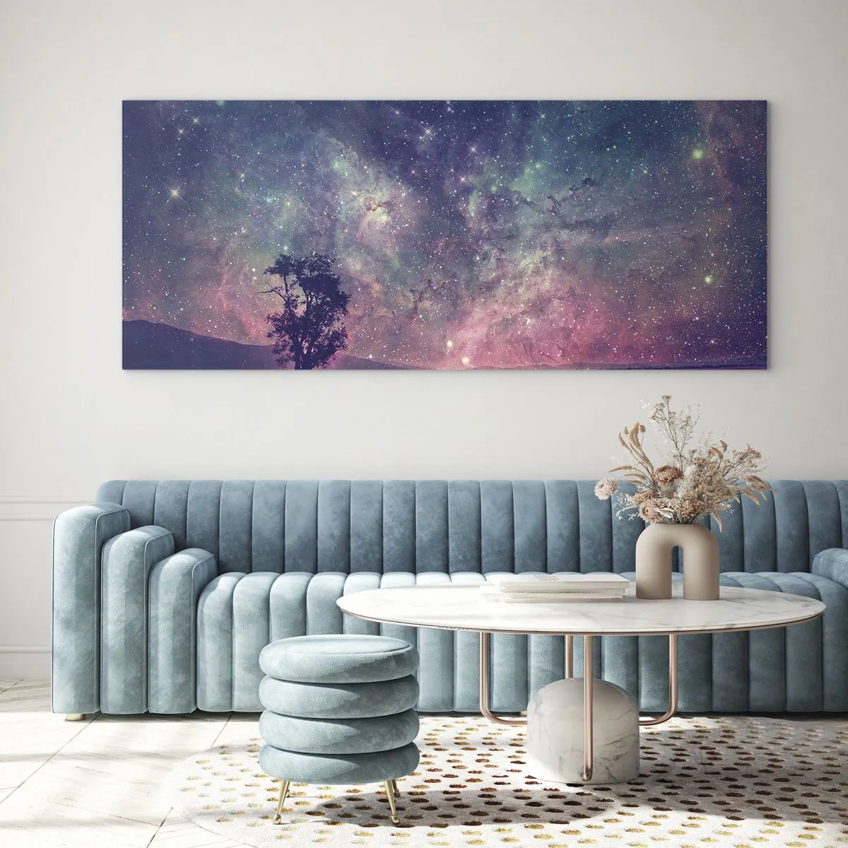 Quadro em vidro - Sob o céu mágico - 120x50 cm