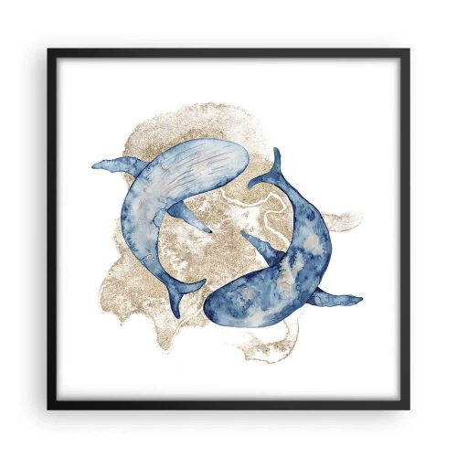 Pôster com moldura preta - Amizade ou amor? - 50x50 cm