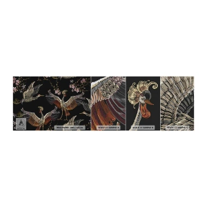 Amostra de papel de parede Premium Canvas - O pássaro de conto de fadas - Abstração, Pássaro, Gráficos - 100x30 cm