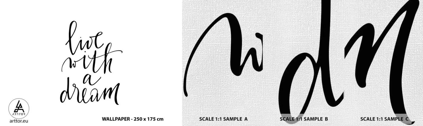 Amostra de papel de parede Premium Canvas - Of course - Tipografia, Afirmação, Máxima - 100x30 cm