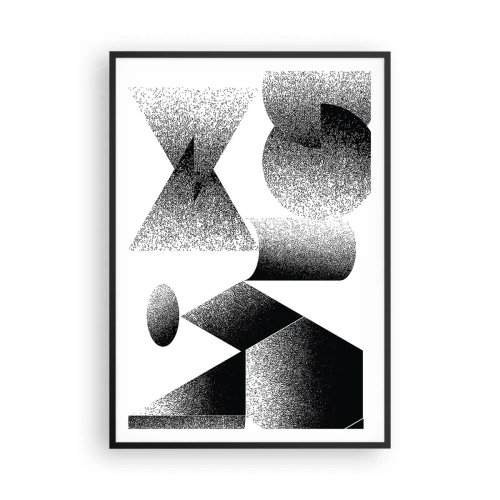 Pôster com moldura preta - Ângulos e ovais - 70x100 cm