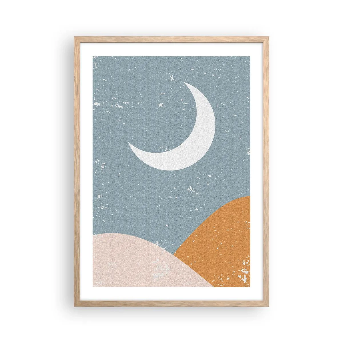 Pôster com moldura de carvalho claro - Milagre de muitas noites - 50x70 cm