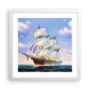 Pôster em moldura branca - Orgulhosamente com o vento - 40x40 cm